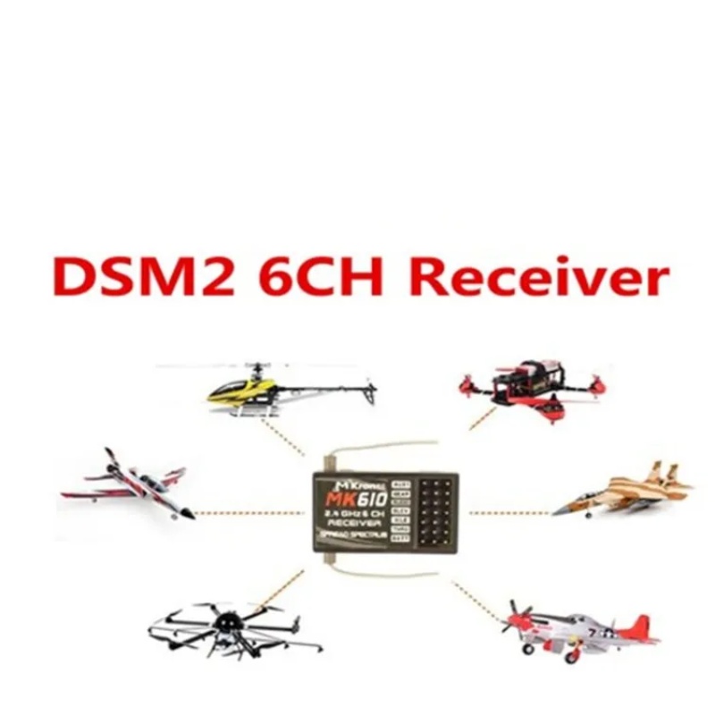 DSM2 MK610 AR6100 2.4G 6CH RC  - đánh giá và giá Drone Racing Receiver