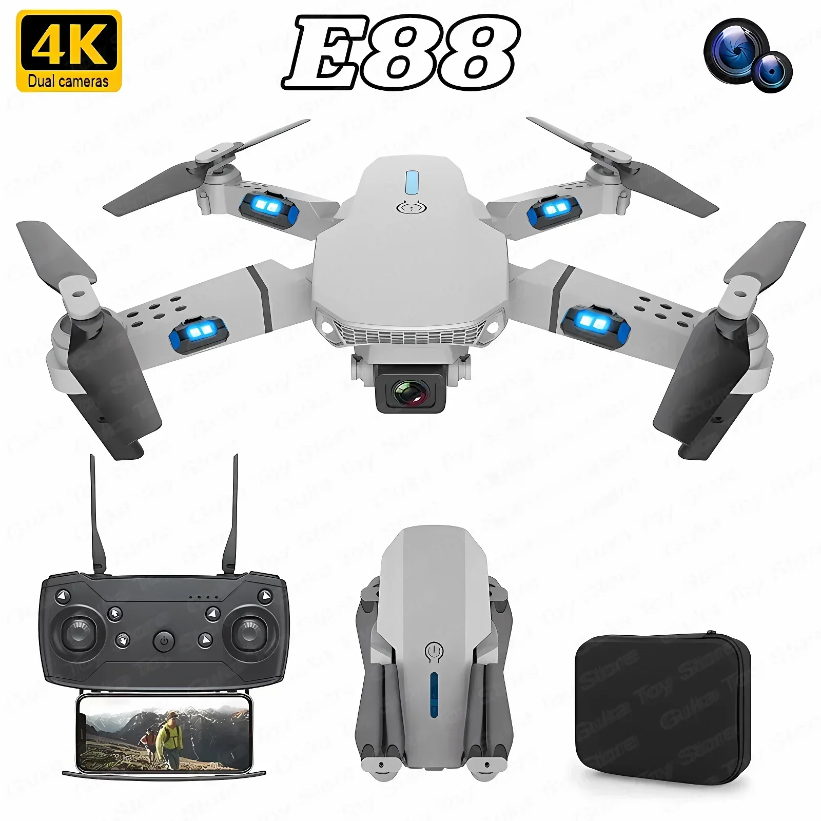 E88 Pro WIFI FPV Drone Wide An - đánh giá và giá Drone Racing Camera