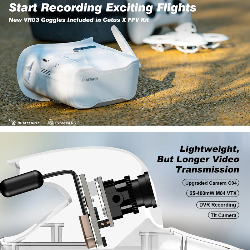 Cetus X FPV Kit Remote Radio T - đánh giá và giá Drone Racing Goggles