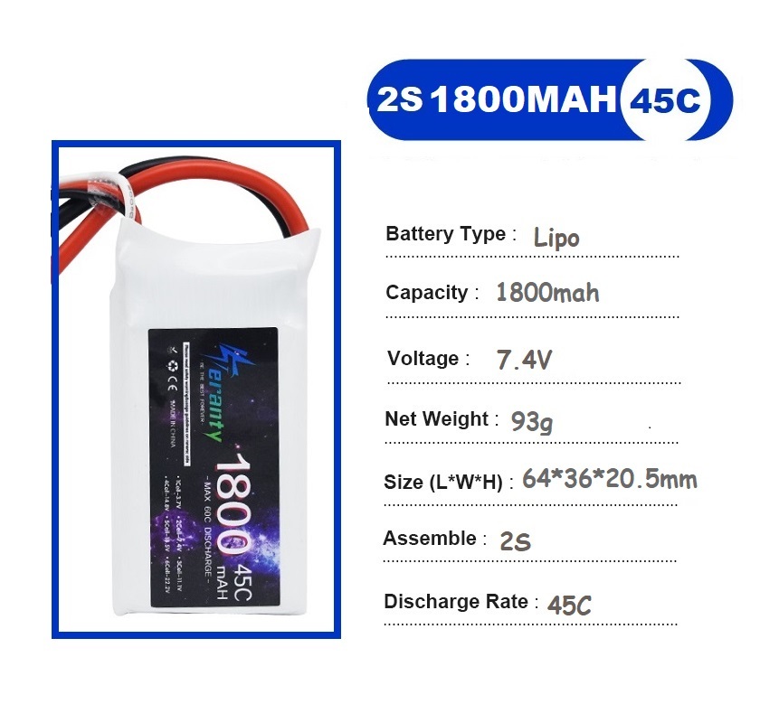 2 CÁI Pin Lipo 2S 7.4V 1500mAh - đánh giá và giá Drone Racing Battery