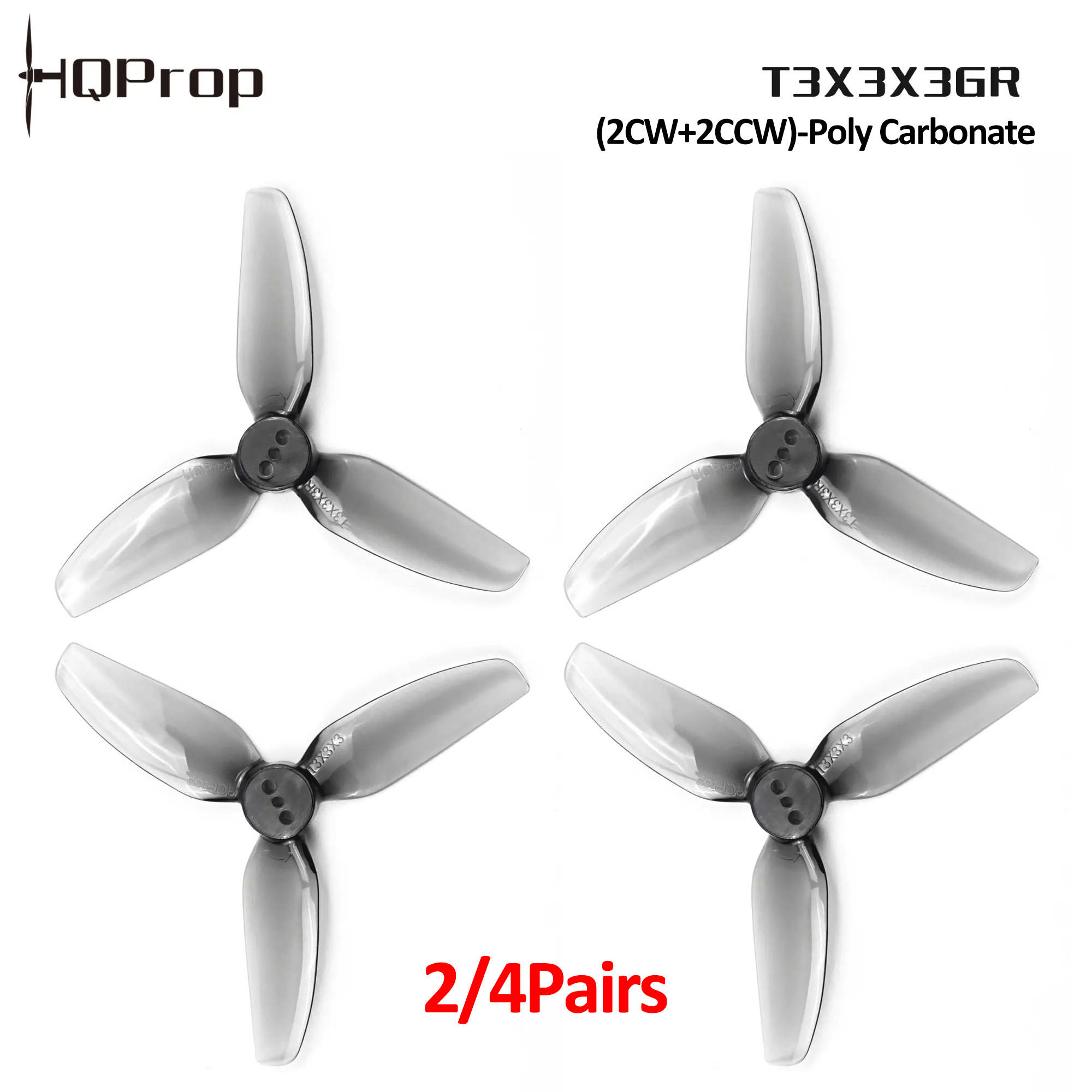 2/4 Pairs HQProp T3X3X3GR Prop - đánh giá và giá Drone Racing Motor